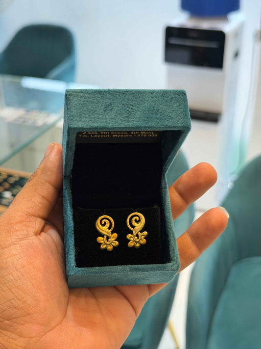 EARINGS/TOPS 92.5 SILVER GOLD POLISHED (1019)
