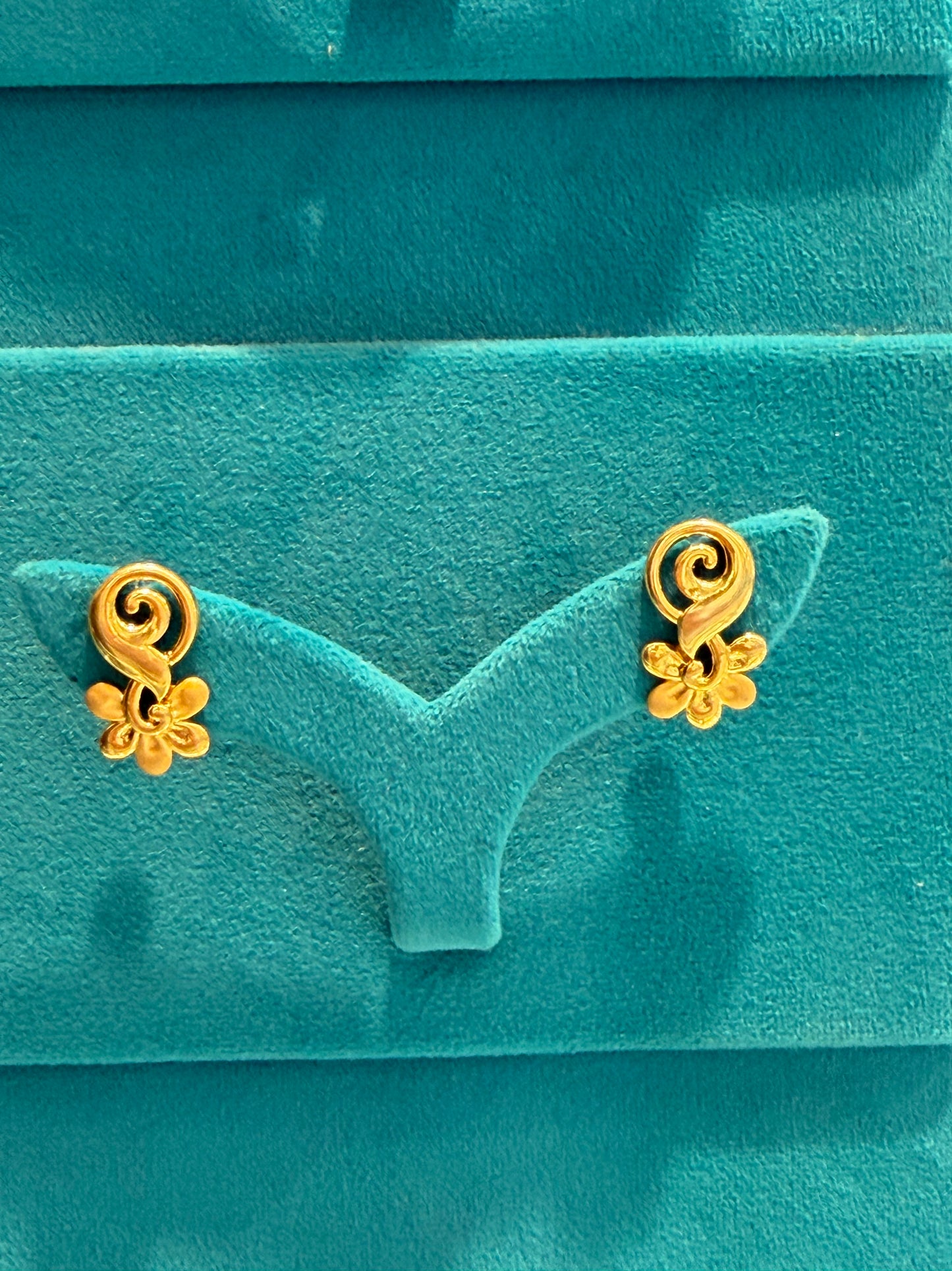 EARINGS/TOPS 92.5 SILVER GOLD POLISHED (1019)