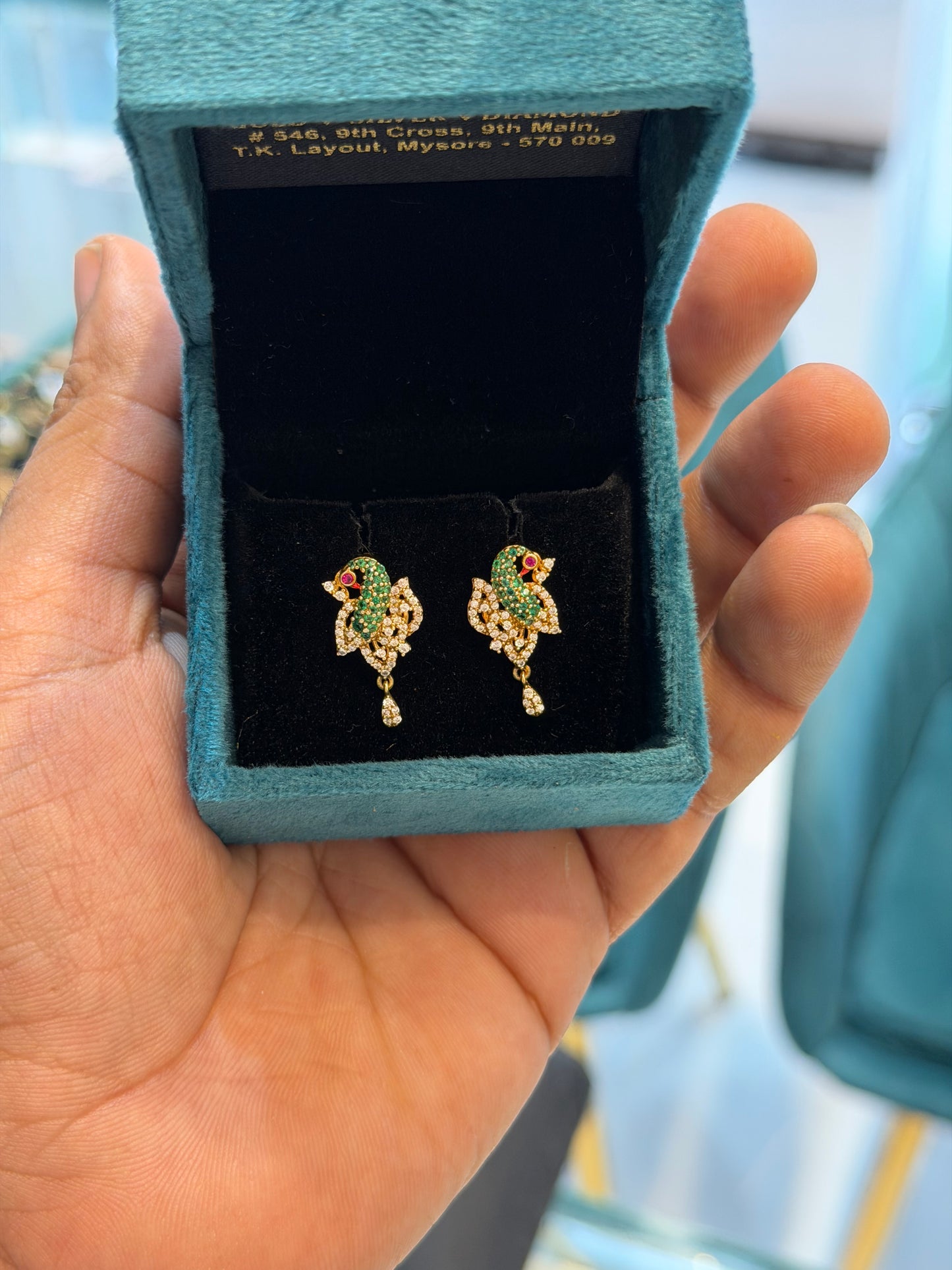 EARINGS/TOPS 92.5 SILVER GOLD POLISHED (1018)