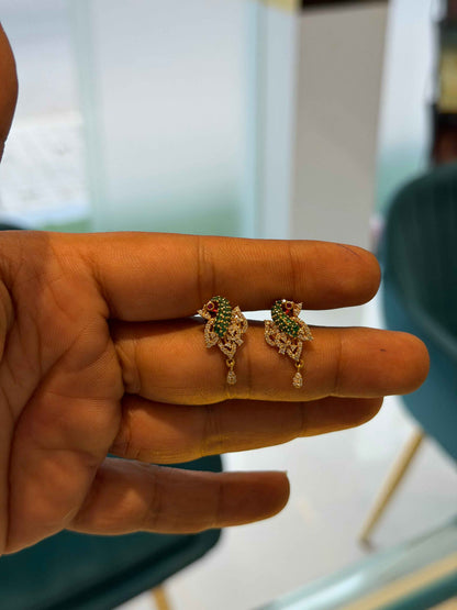 EARINGS/TOPS 92.5 SILVER GOLD POLISHED (1018)