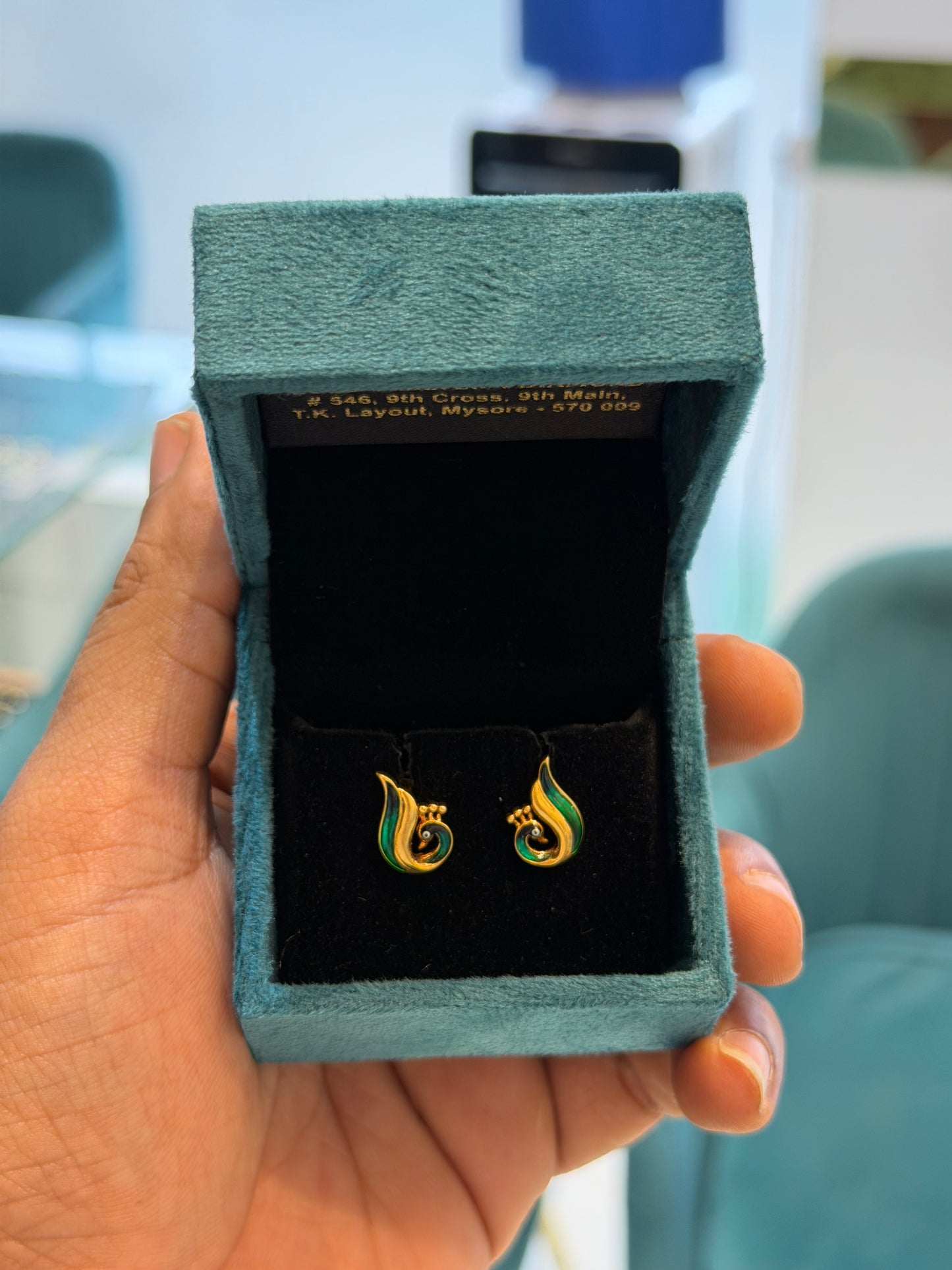 EARINGS/TOPS 92.5 SILVER GOLD POLISHED (1015)