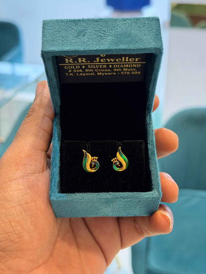 EARINGS/TOPS 92.5 SILVER GOLD POLISHED (1015)
