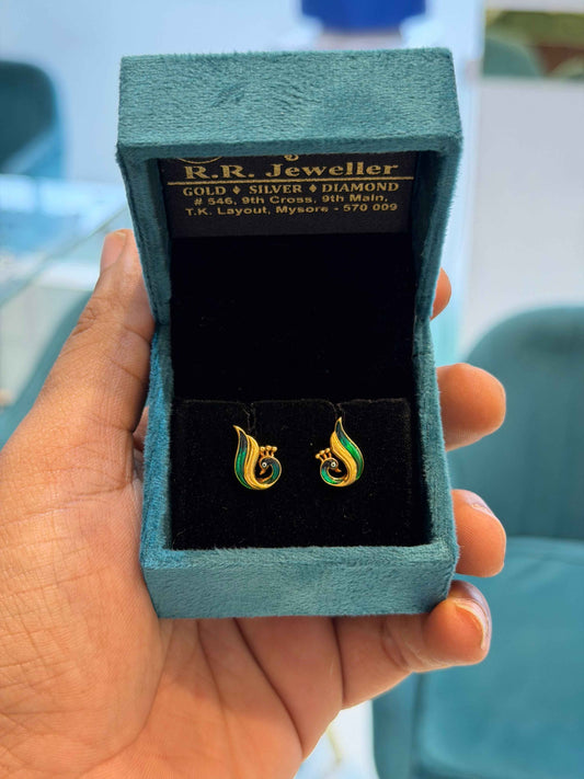 EARINGS/TOPS 92.5 SILVER GOLD POLISHED (1015)