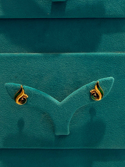 EARINGS/TOPS 92.5 SILVER GOLD POLISHED (1015)