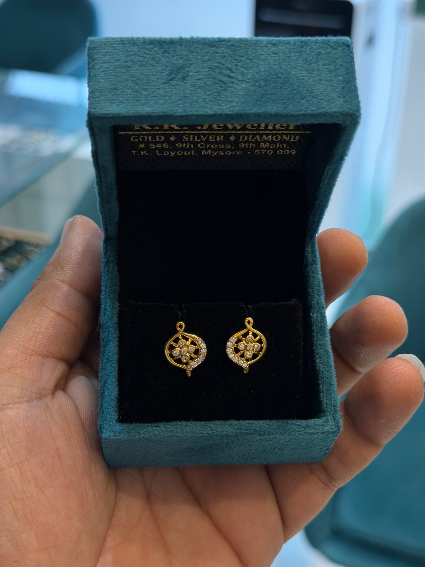 EARINGS/TOPS 92.5 SILVER GOLD POLISHED (1014)