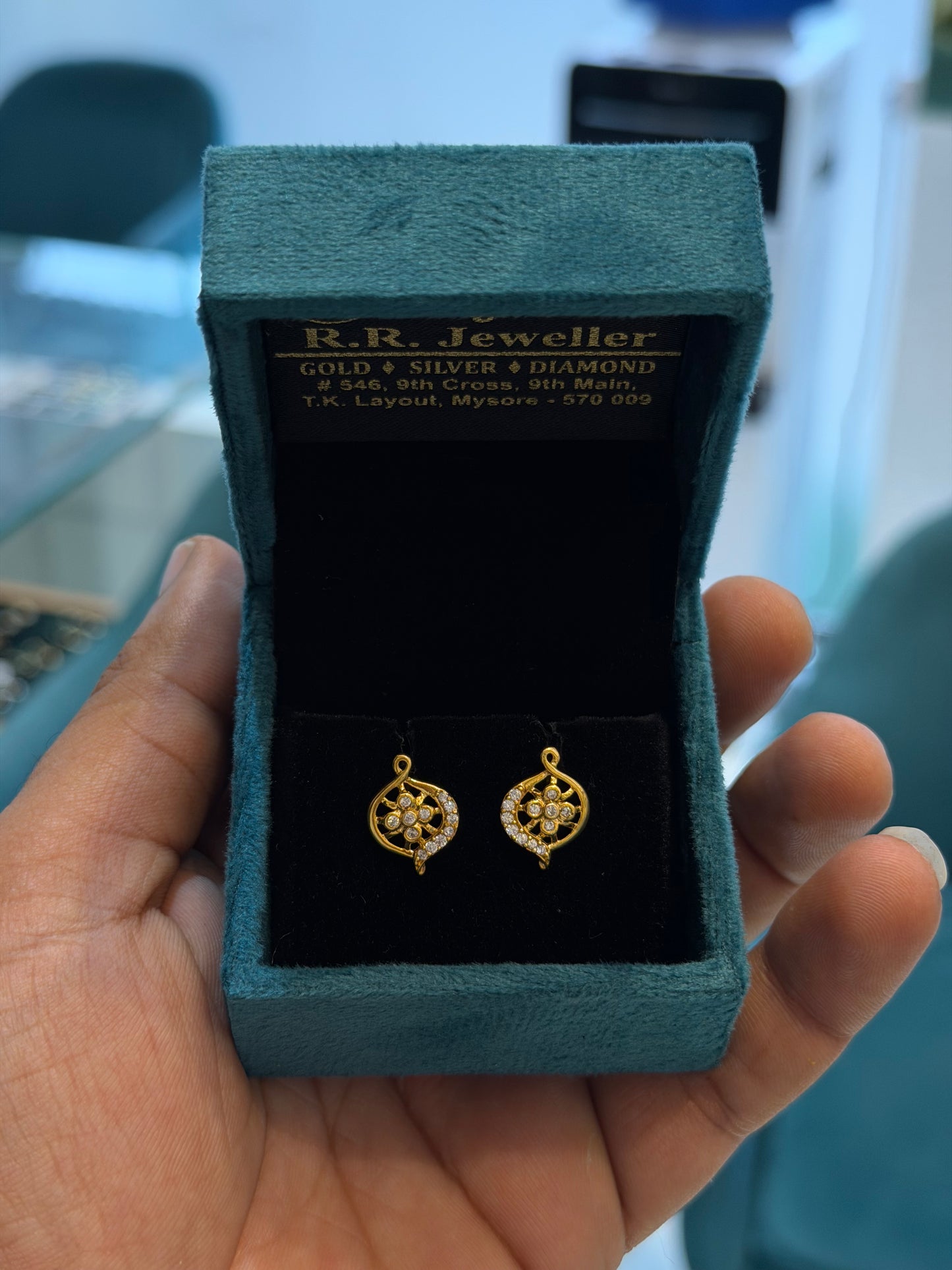 EARINGS/TOPS 92.5 SILVER GOLD POLISHED (1014)