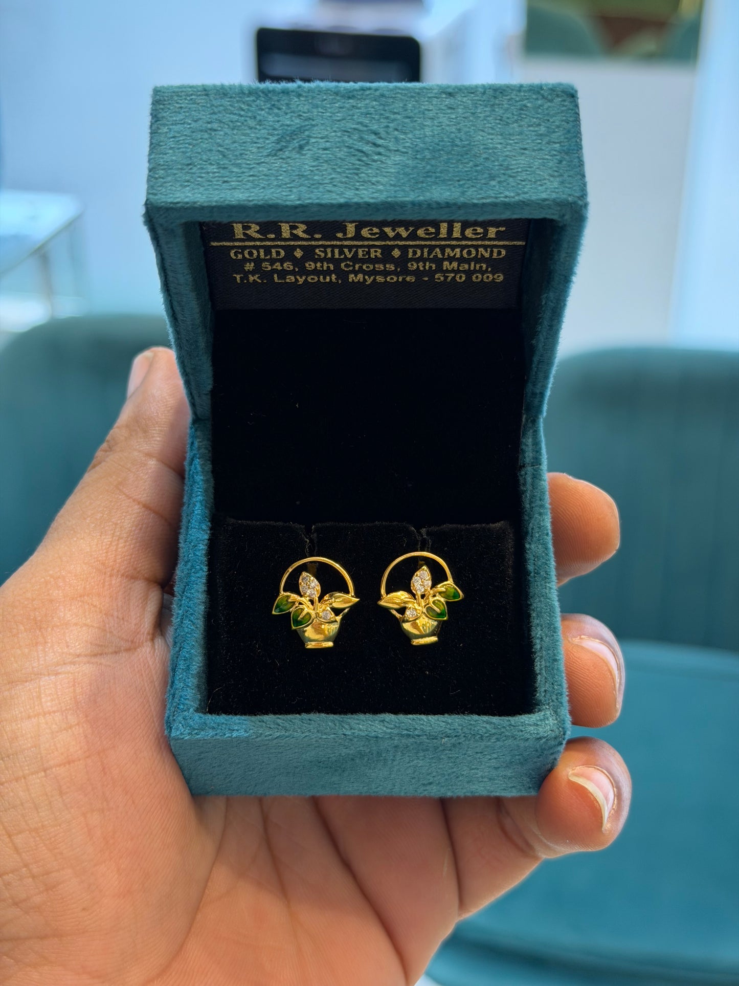 EARINGS/TOPS 92.5 SILVER GOLD POLISHED (1013)