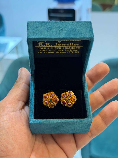 EARINGS/TOPS 92.5 SILVER GOLD POLISHED (1012)