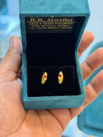 EARINGS/TOPS 92.5 SILVER GOLD POLISHED (1011)