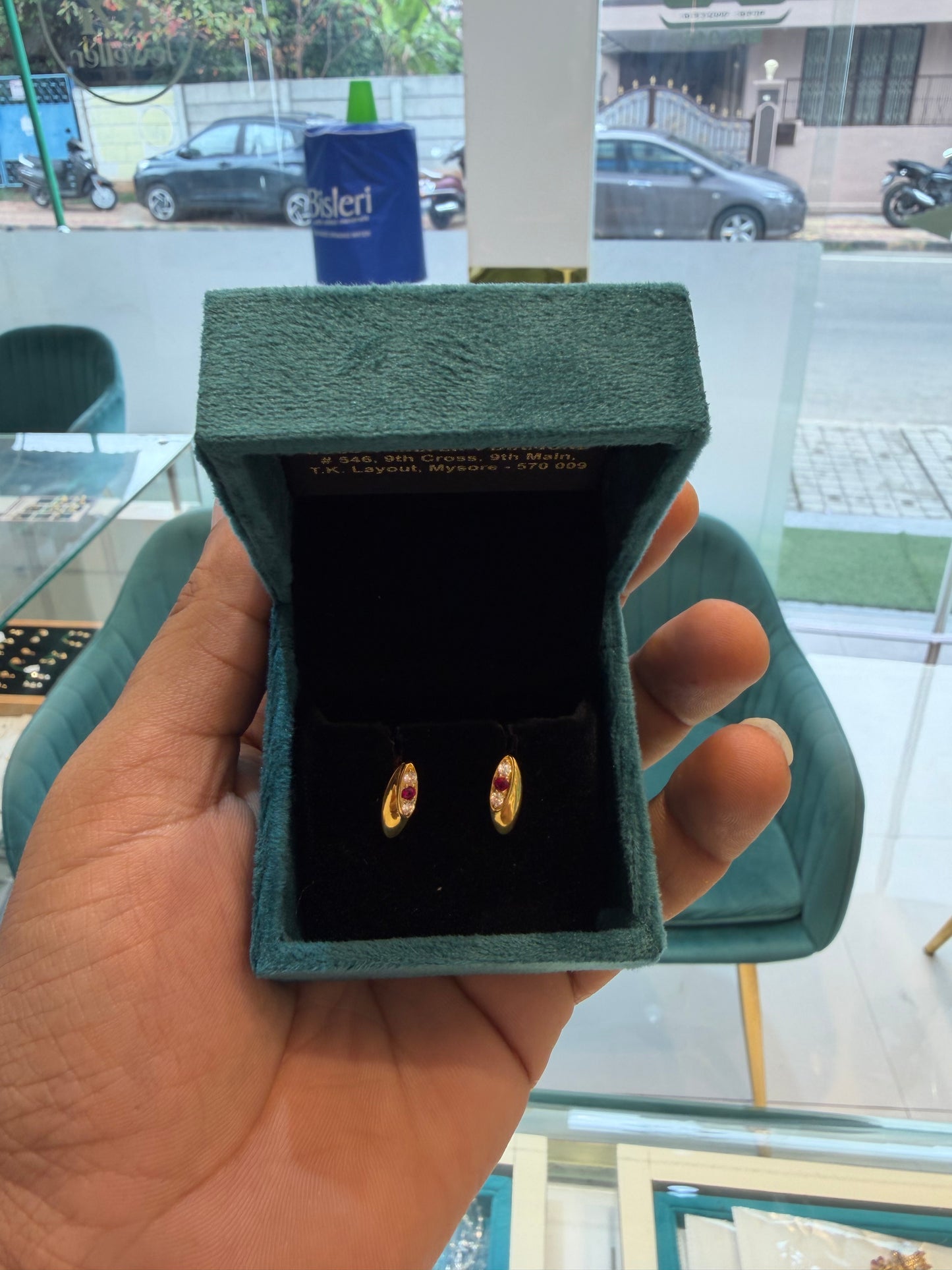 EARINGS/TOPS 92.5 SILVER GOLD POLISHED (1011)