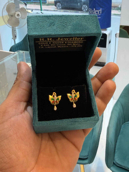 EARINGS/TOPS 92.5 SILVER GOLD POLISHED (1035)