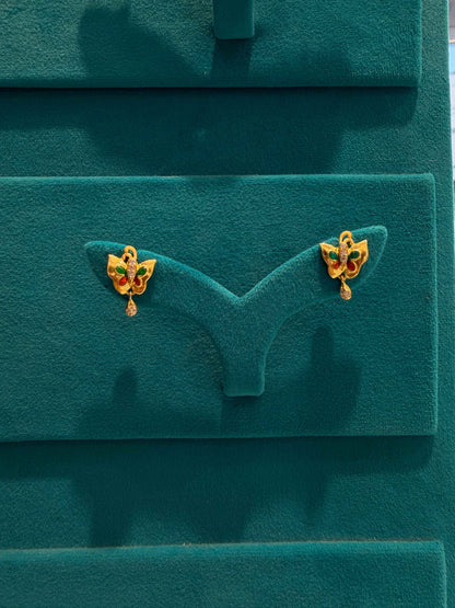 EARINGS/TOPS 92.5 SILVER GOLD POLISHED (1035)