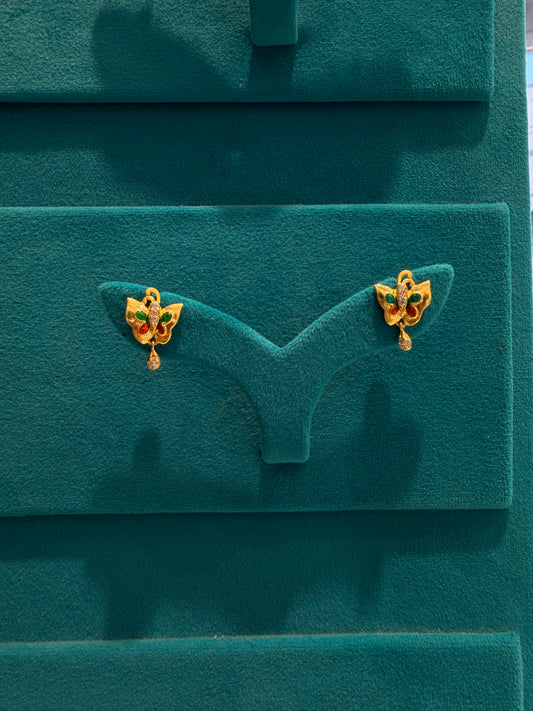 EARINGS/TOPS 92.5 SILVER GOLD POLISHED (1035)