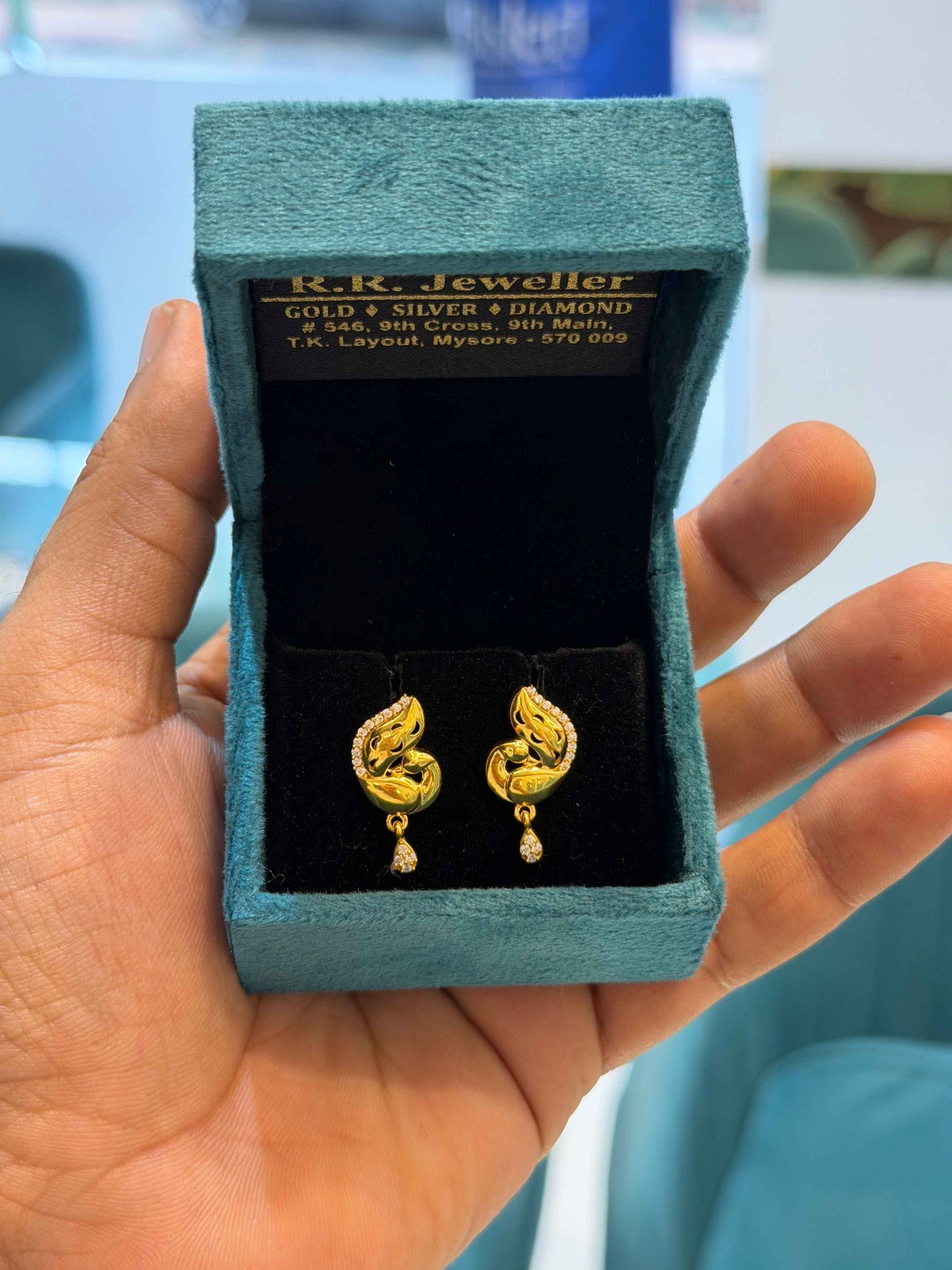 EARINGS/TOPS 92.5 SILVER GOLD POLISHED (1034)