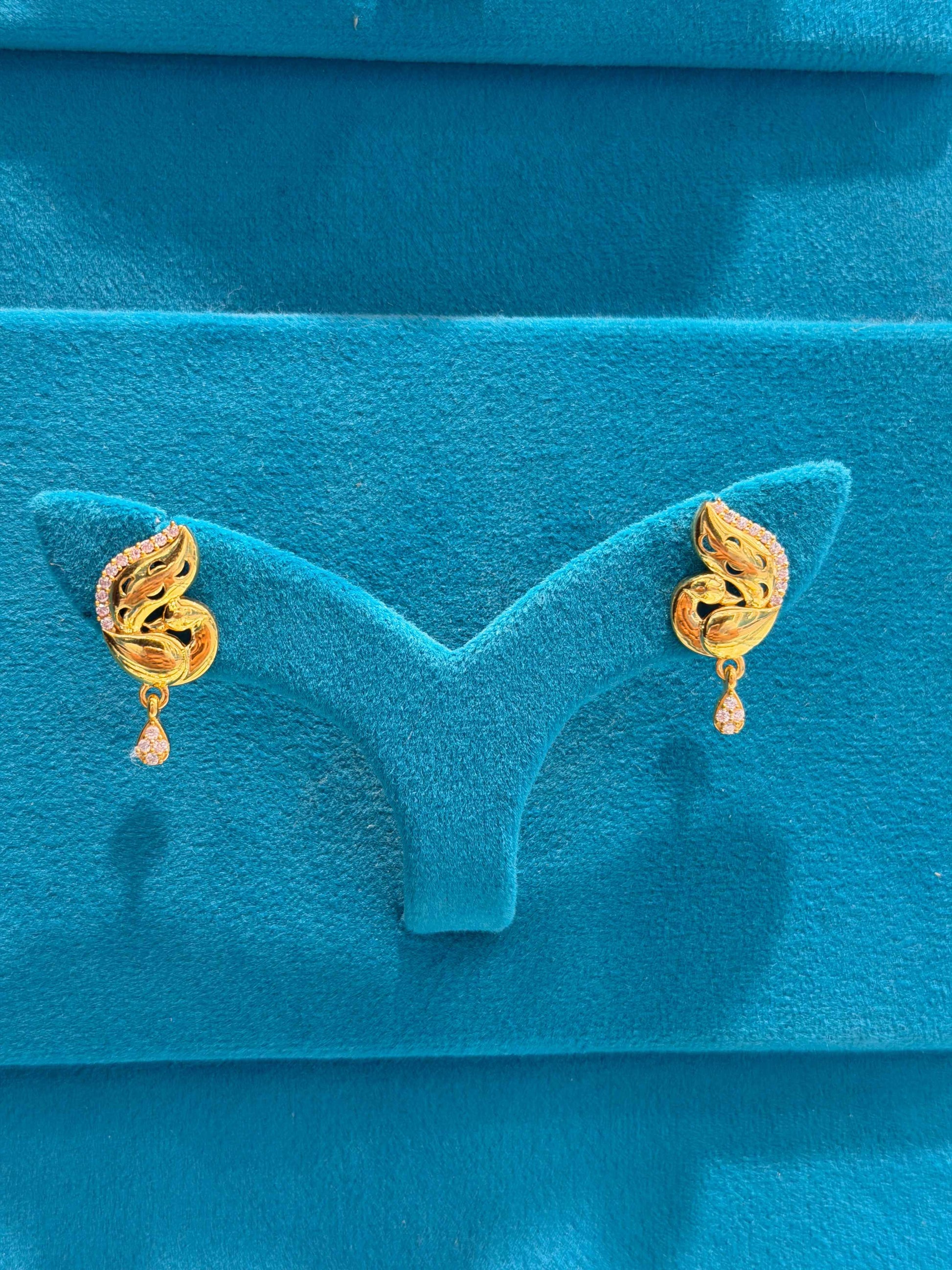EARINGS/TOPS 92.5 SILVER GOLD POLISHED (1034)