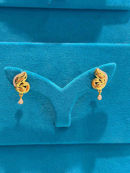 EARINGS/TOPS 92.5 SILVER GOLD POLISHED (1034)