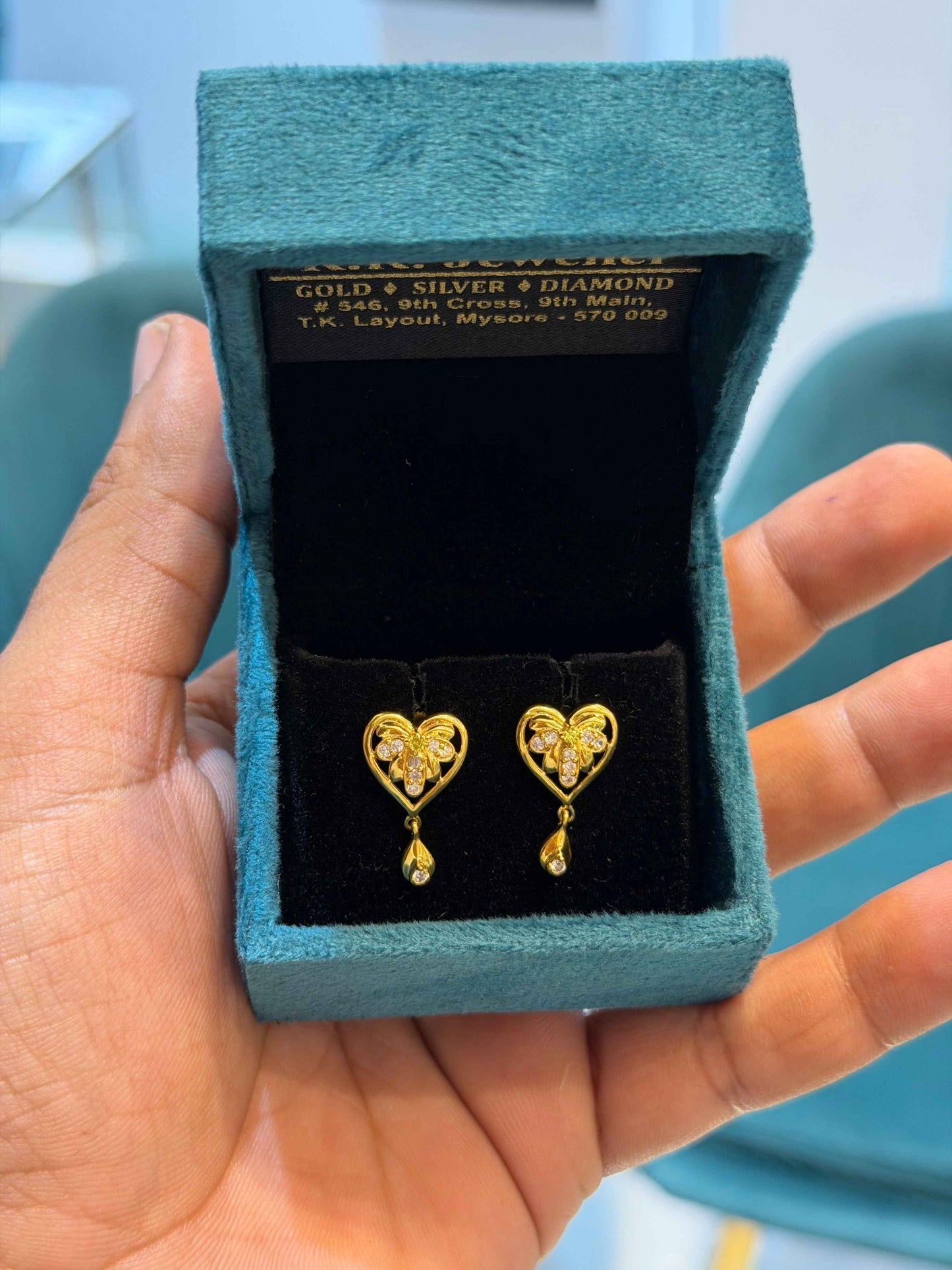 EARINGS/TOPS 92.5 SILVER GOLD POLISHED (1031)