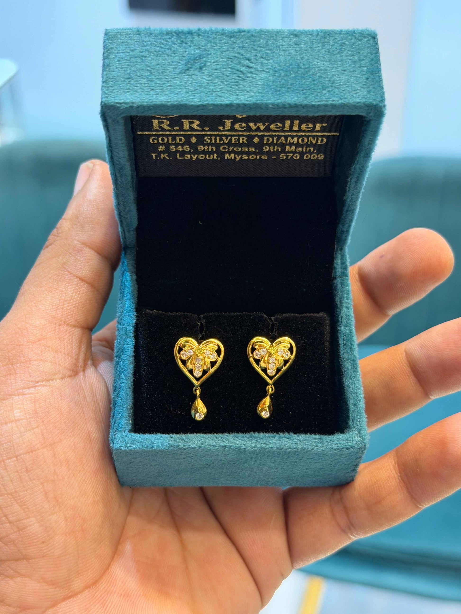 EARINGS/TOPS 92.5 SILVER GOLD POLISHED (1031)