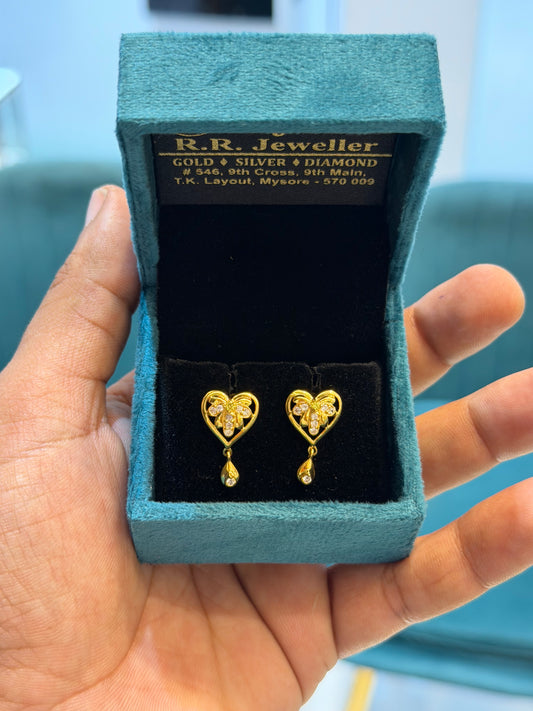 EARINGS/TOPS 92.5 SILVER GOLD POLISHED (1031)