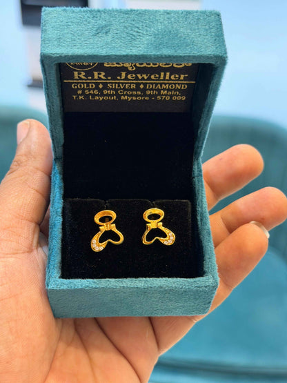 EARINGS/TOPS 92.5 SILVER GOLD POLISHED (1030)