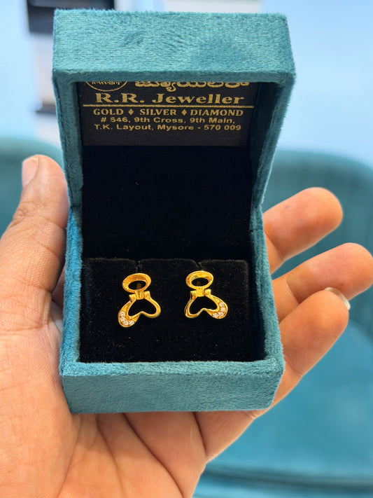 EARINGS/TOPS 92.5 SILVER GOLD POLISHED (1030)