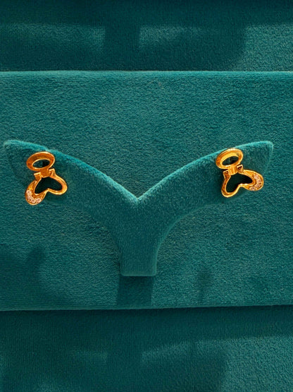 EARINGS/TOPS 92.5 SILVER GOLD POLISHED (1030)