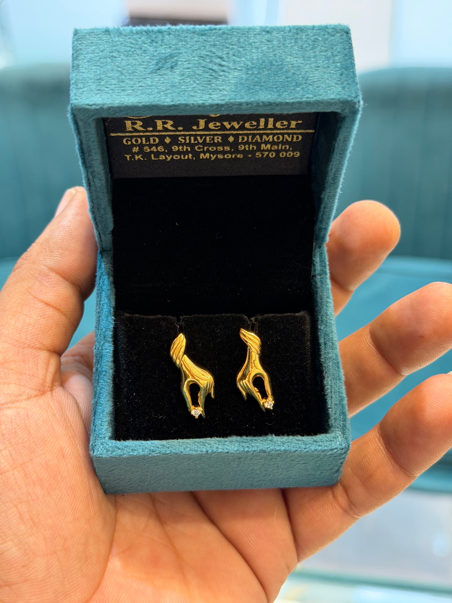 EARINGS/TOPS 92.5 SILVER GOLD POLISHED (1027)