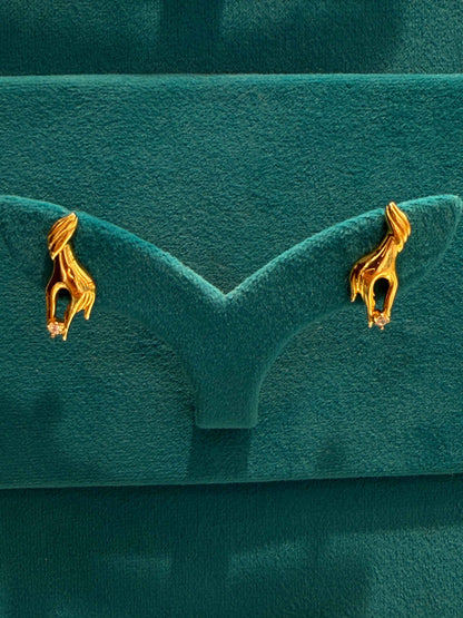 EARINGS/TOPS 92.5 SILVER GOLD POLISHED (1027)