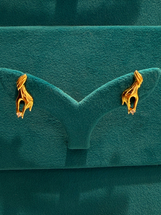 EARINGS/TOPS 92.5 SILVER GOLD POLISHED (1027)