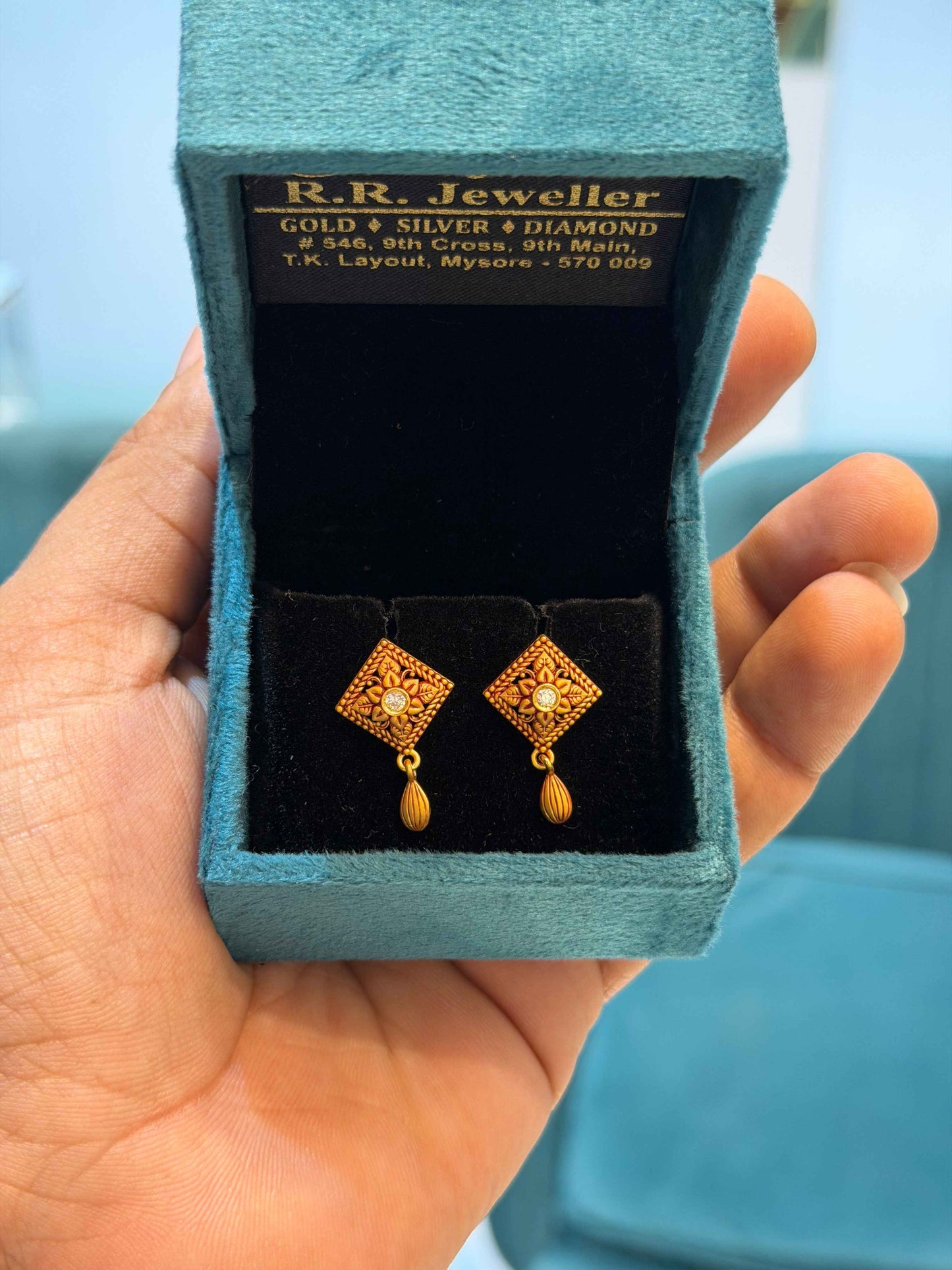 EARINGS/TOPS 92.5 SILVER GOLD POLISHED (1026)