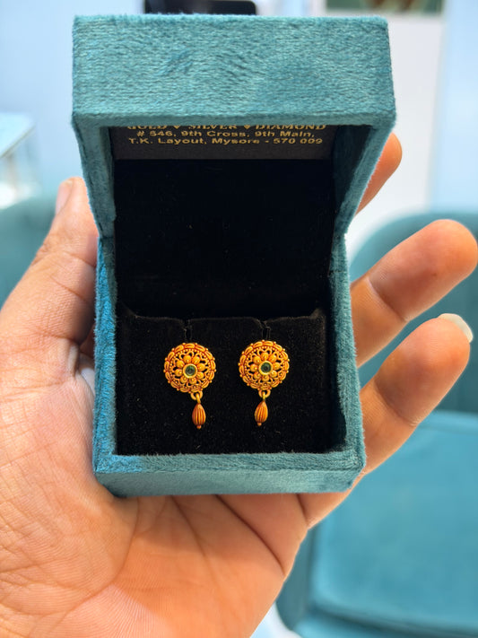 EARINGS/TOPS 92.5 SILVER GOLD POLISHED (1025)