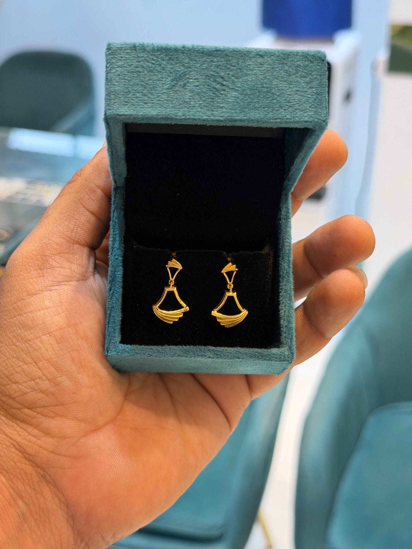EARINGS/TOPS 92.5 SILVER GOLD POLISHED (1023)