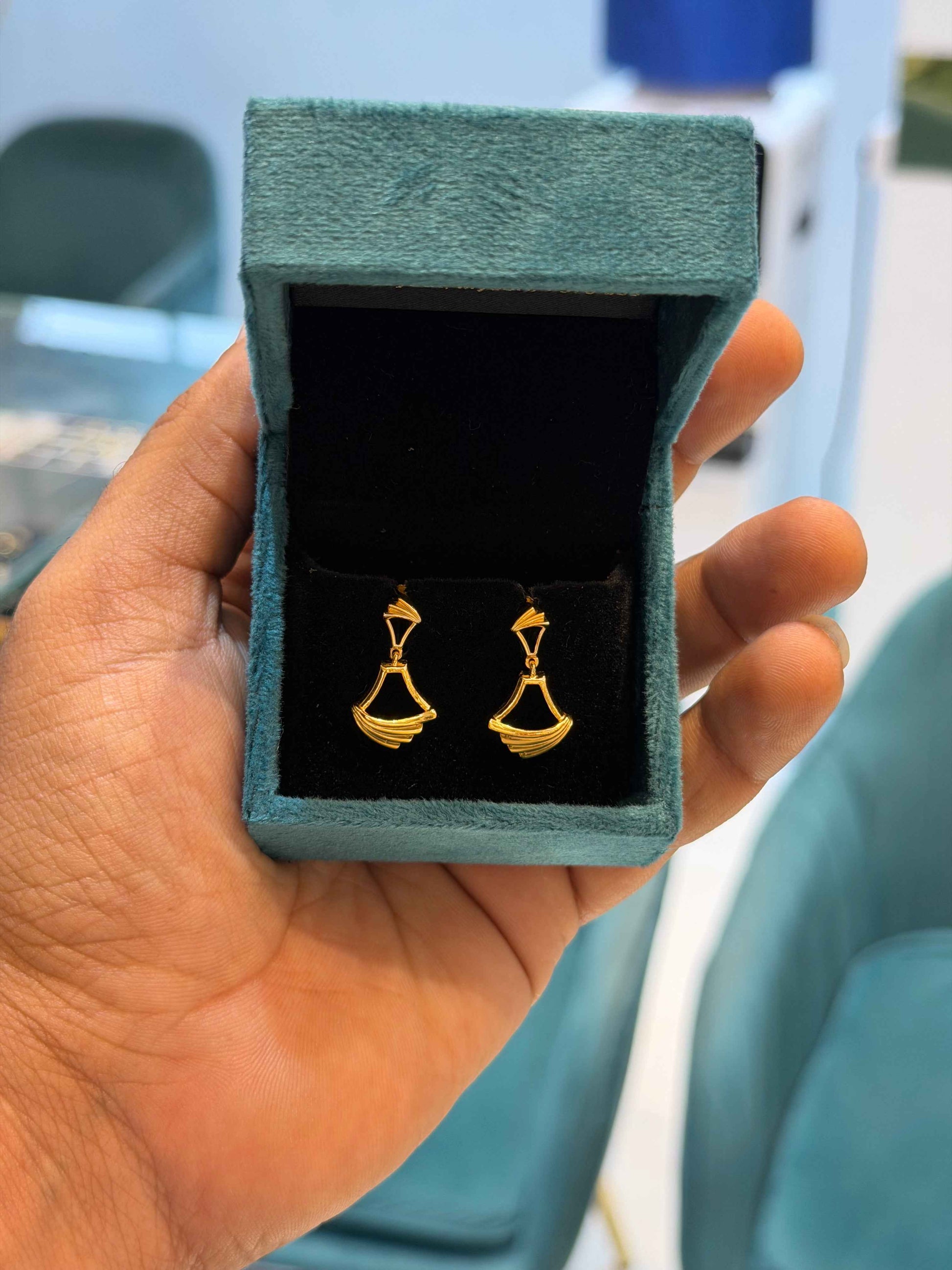 EARINGS/TOPS 92.5 SILVER GOLD POLISHED (1023)