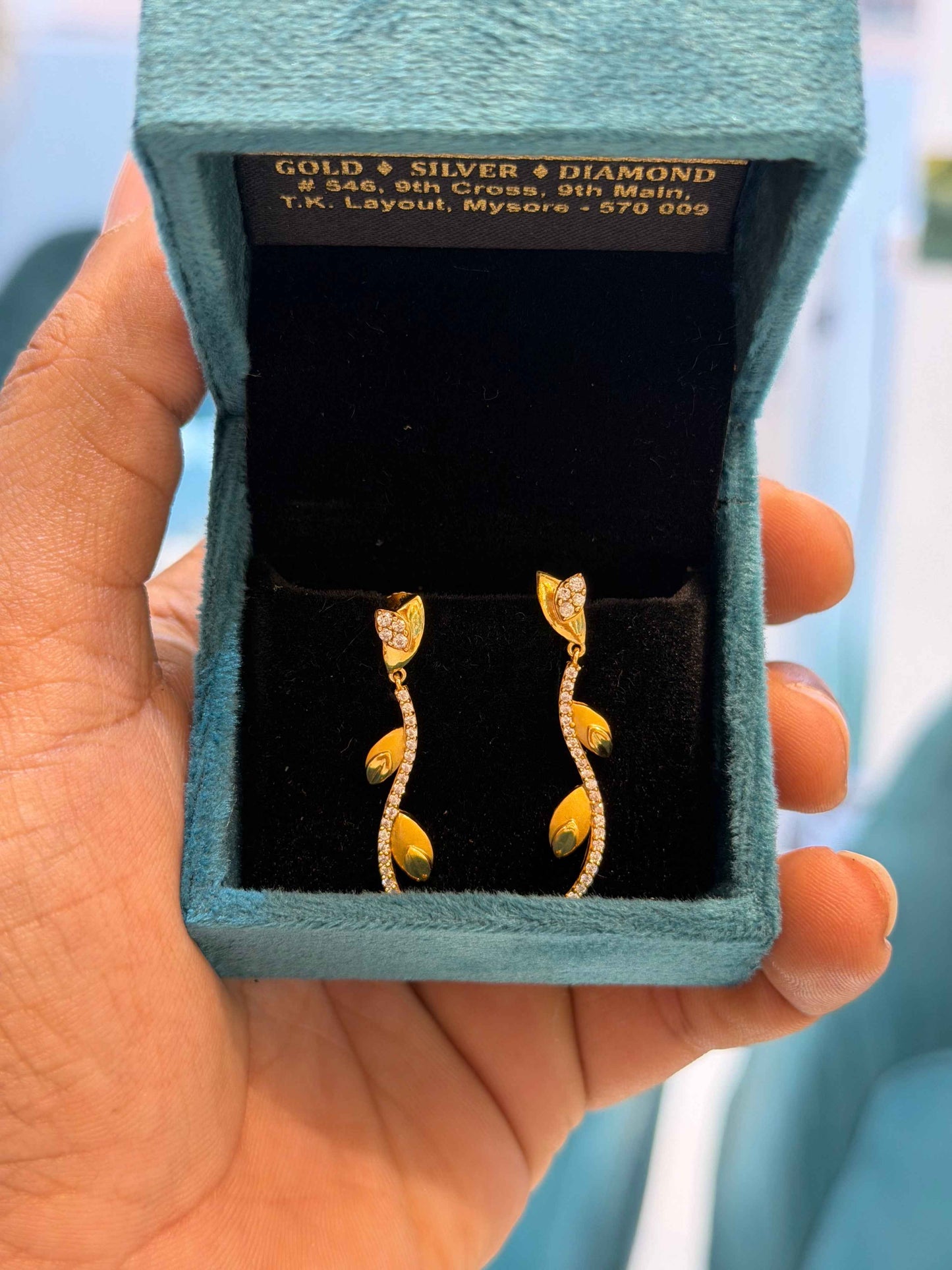 EARINGS/TOPS 92.5 SILVER GOLD POLISHED (1022)
