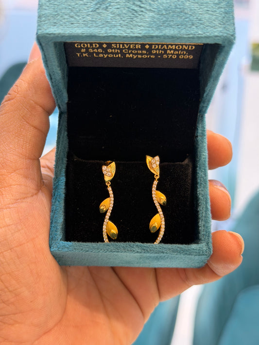 EARINGS/TOPS 92.5 SILVER GOLD POLISHED (1022)