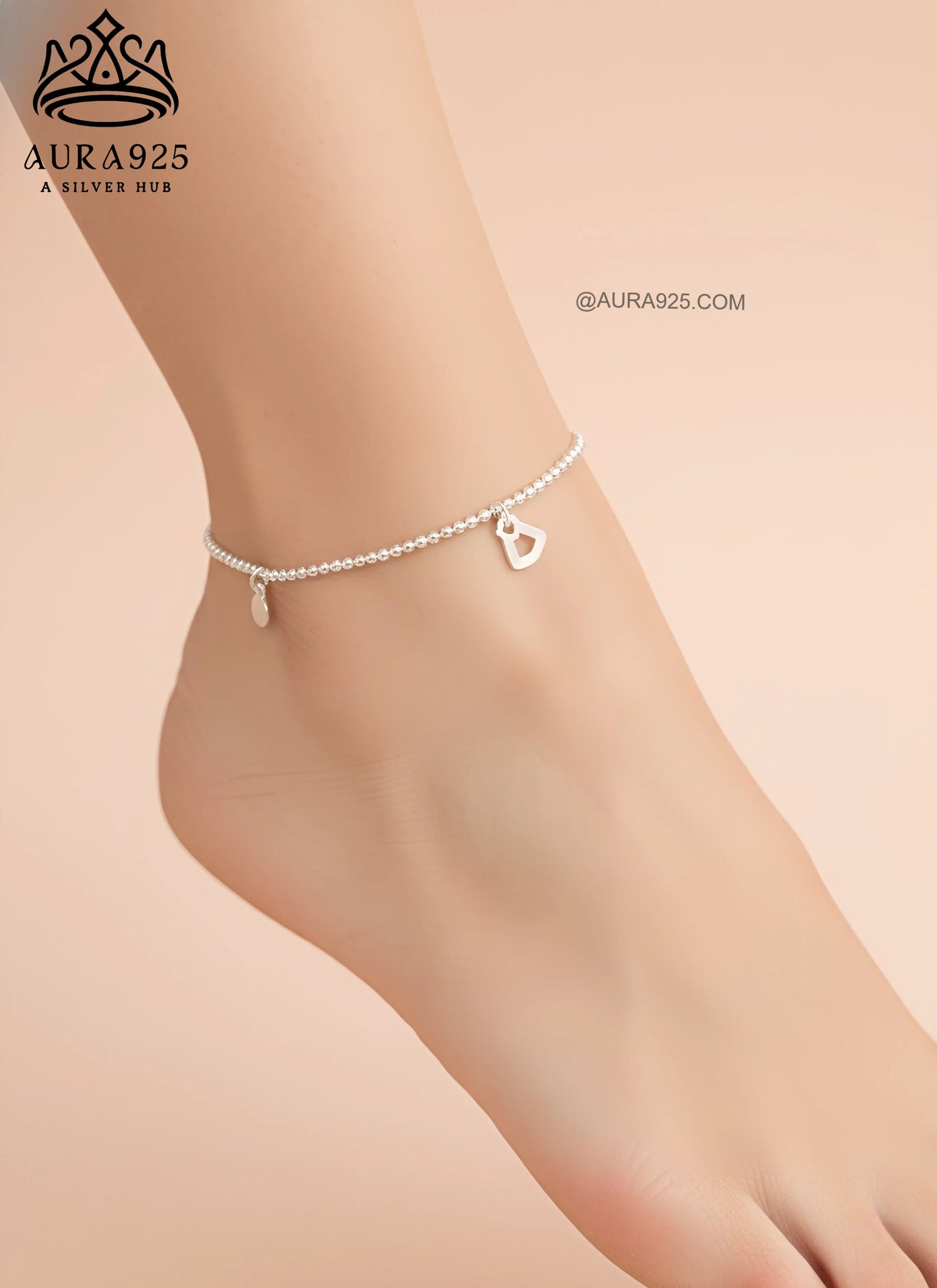 Charming Beaded 925 Sterling Silver Anklet SLA-5142