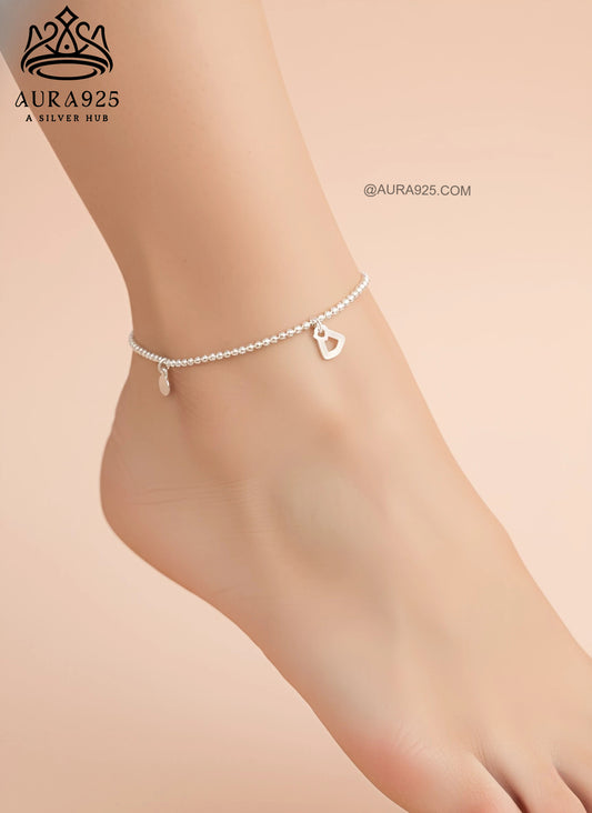 Charming Beaded 925 Sterling Silver Anklet SLA-5142