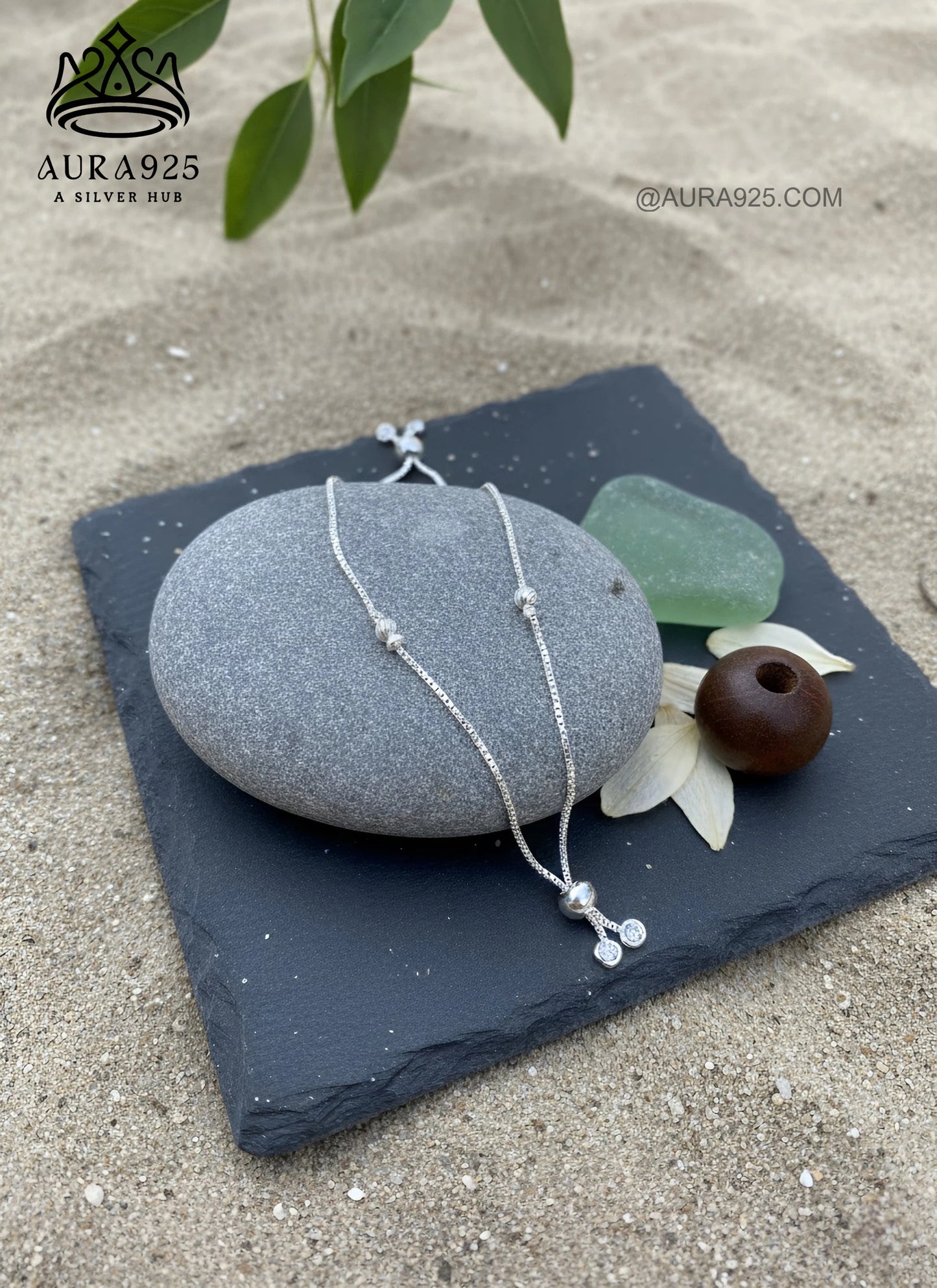 Adjustable Bolo Bracelet with Dainty CZ Drops | 925 Sterling Silver  SLB-3630