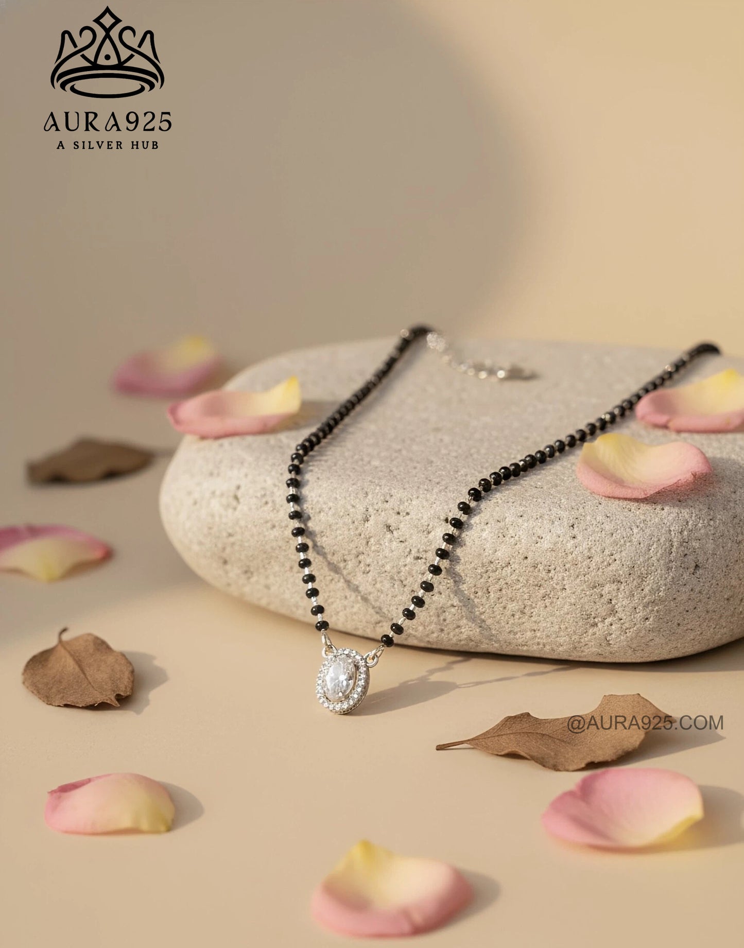 Aura925 Solitaire Sparkle Silver Mangalsutra SLM-2583