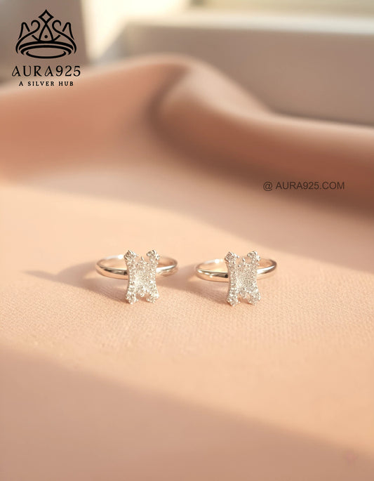 Sparkling Silver 925 Adjustable Toe Rings  SLTR-9924