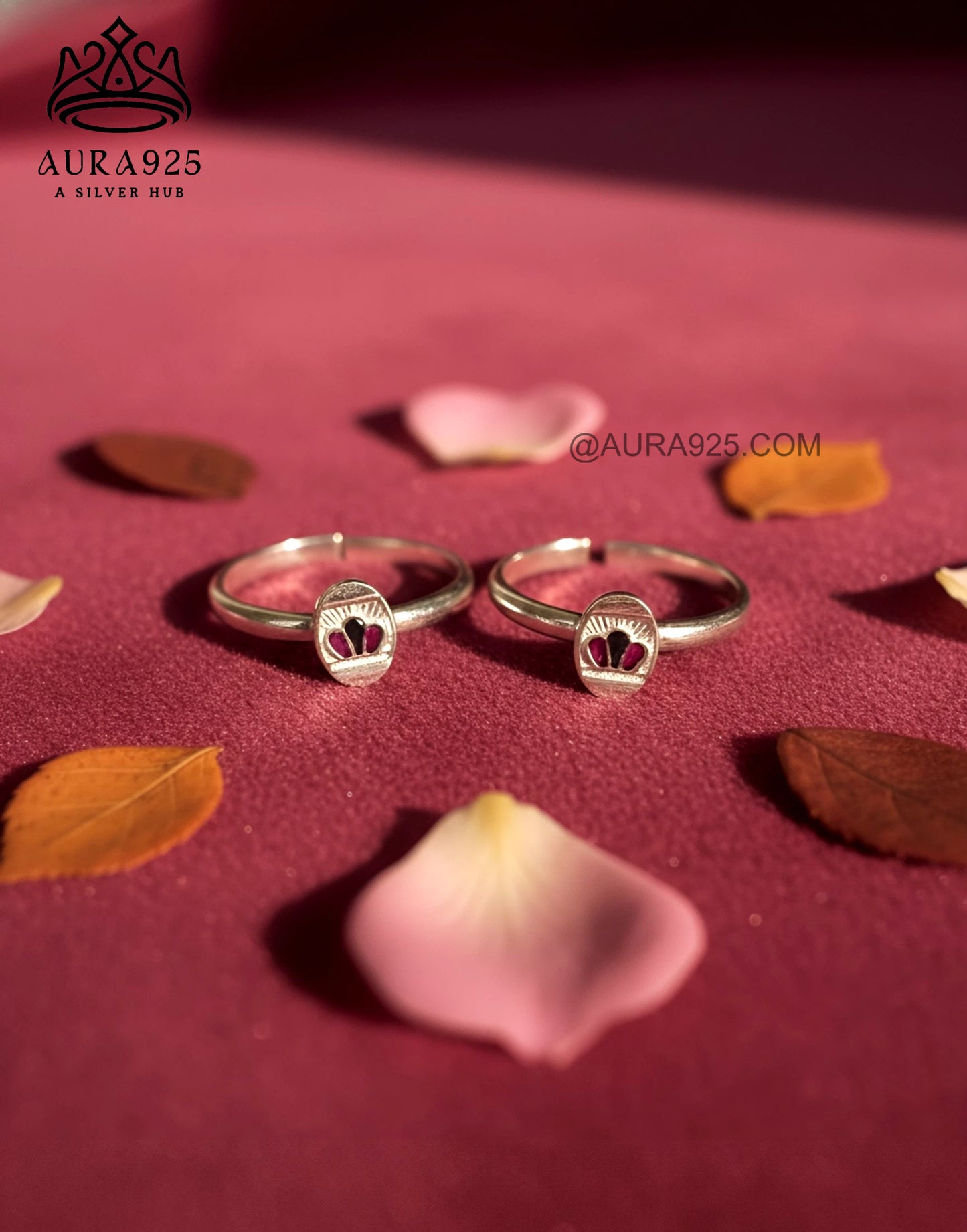 Regal Silver 925 Crown Toe Ring Pair  SLTR-9927