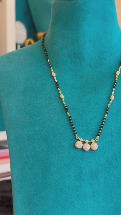 MANGALYA / MANGALSUTAR FANCY CHAIN 92.5 SILVER GOLD POLISHED (4588)
